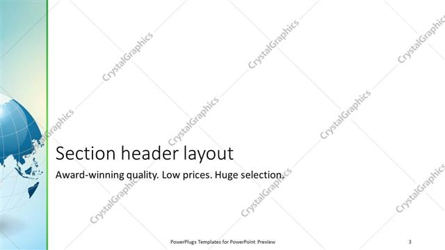 Section Header presentation slide layout