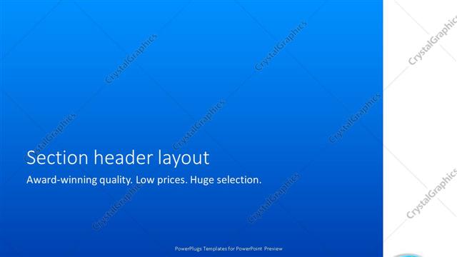 Section Header presentation slide layout