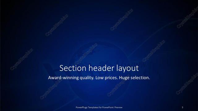 Section Header presentation slide layout