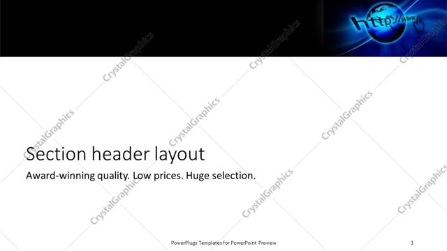 Section Header presentation slide layout