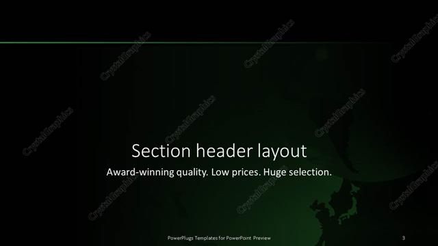 Section Header presentation slide layout