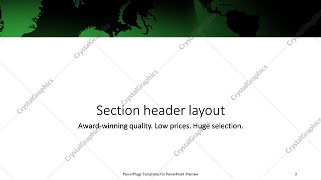 Section Header presentation slide layout