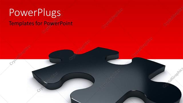  Presentation with black white - 3D glossy black color puzzle over the white color