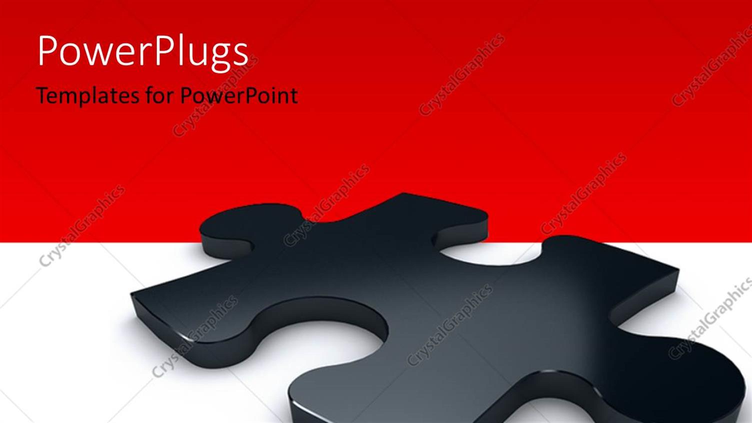 Featuring 3D Glossy Black Color Puzzle Over the White Color