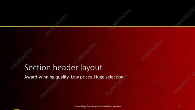 Section Header presentation slide layout