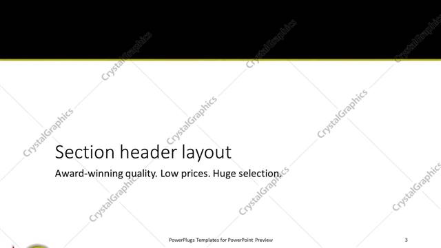 Section Header presentation slide layout