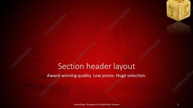 Section Header presentation slide layout