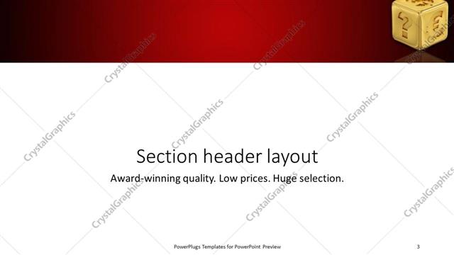 Section Header presentation slide layout