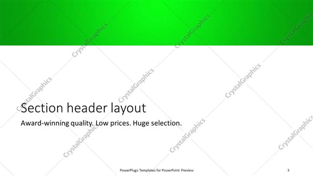 Section Header presentation slide layout