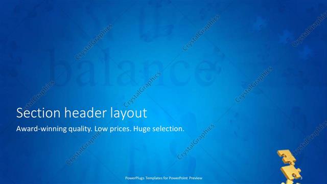 Section Header presentation slide layout