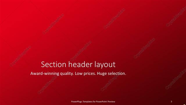 Section Header presentation slide layout