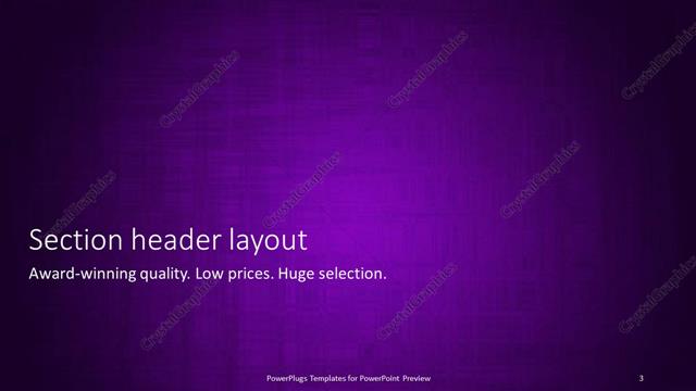 Section Header presentation slide layout