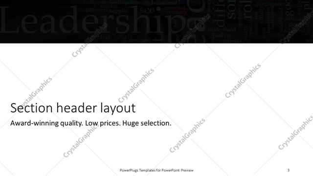 Section Header presentation slide layout