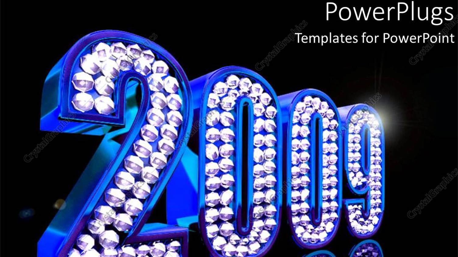 Featuring 3D Graphic of a large Text Spelling Out the Figures 2009