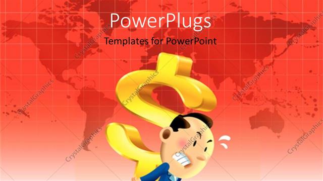  Presentation with dollar sign - 3D graphics of an angry man running with a large dollar sign