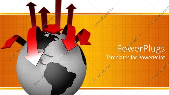  Presentation with red globe - 3D graphics of a black globe with many red arrows on it