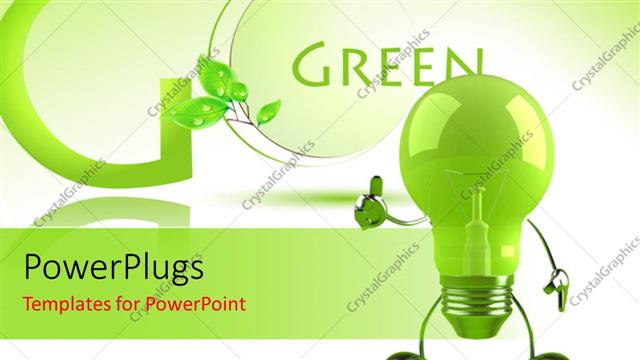  Presentation with bulb - 3D graphics of a bulb with a text which spell out the word 