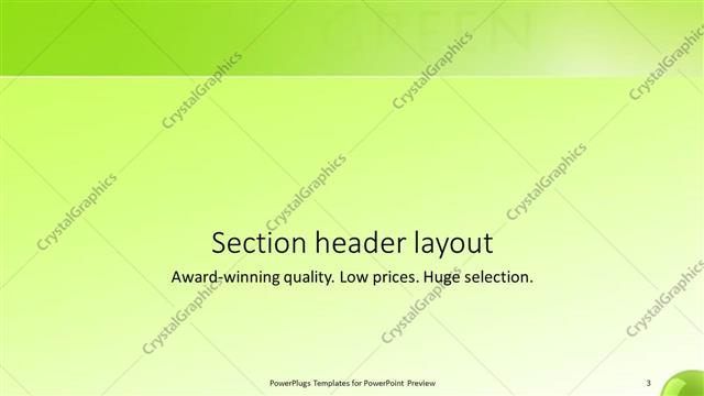Section Header presentation slide layout