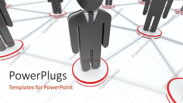  Presentation with graphics - 3D graphics f lots of business men character standing in red circles