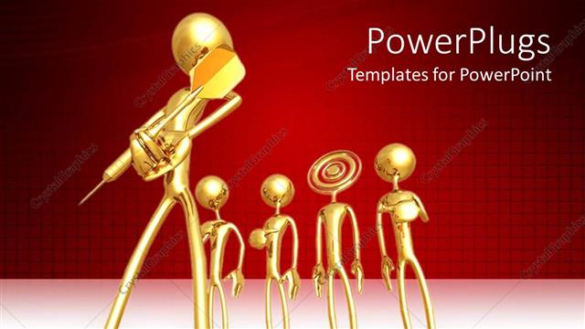  Presentation with four graphics - 3D graphics of four human characters with a leading bigger one