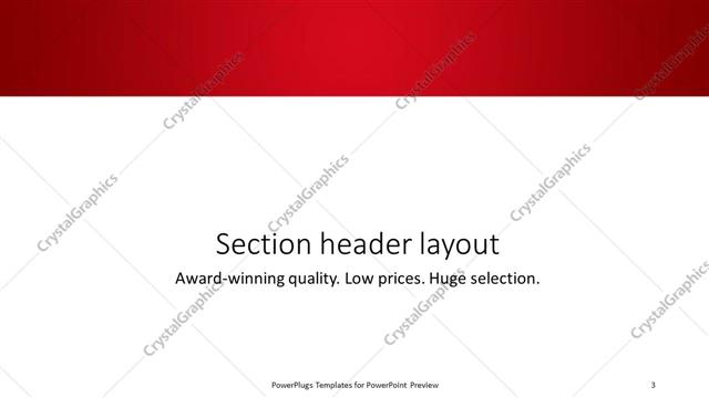 Section Header presentation slide layout