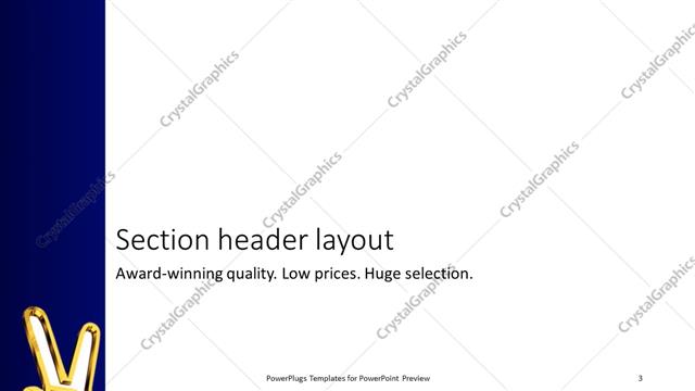 Section Header presentation slide layout