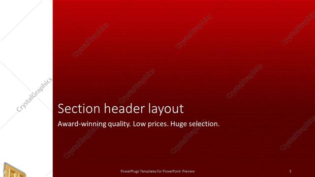 Section Header presentation slide layout