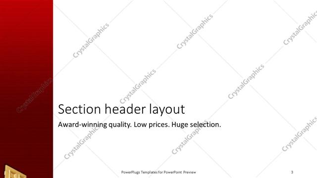 Section Header presentation slide layout
