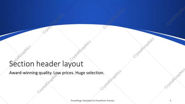 Section Header presentation slide layout
