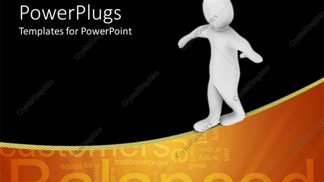  Presentation with character - 3D graphics of a human character climbing a line