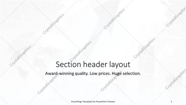 Section Header presentation slide layout