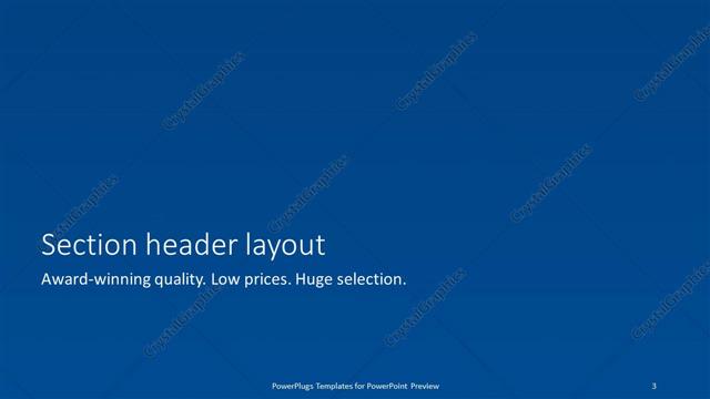 Section Header presentation slide layout