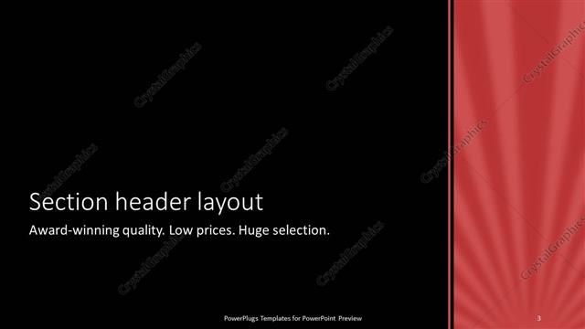 Section Header presentation slide layout