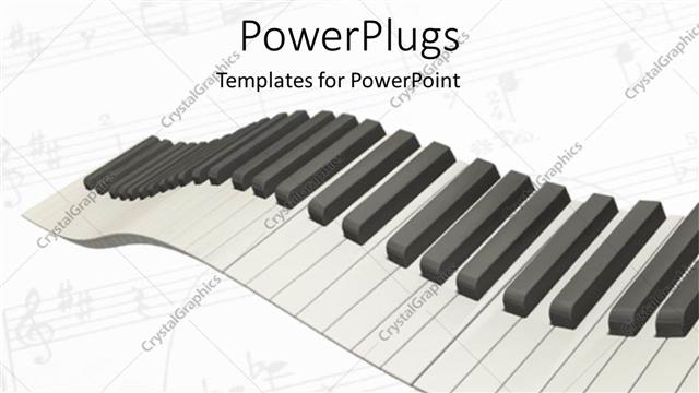  Presentation with keys - 3D graphics of the keys of a piano on white background