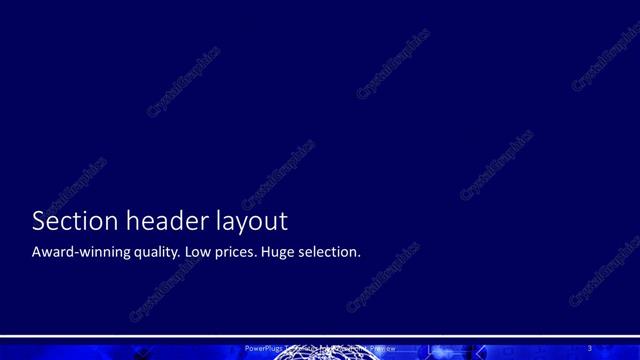 Section Header presentation slide layout