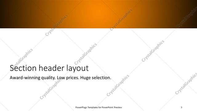 Section Header presentation slide layout