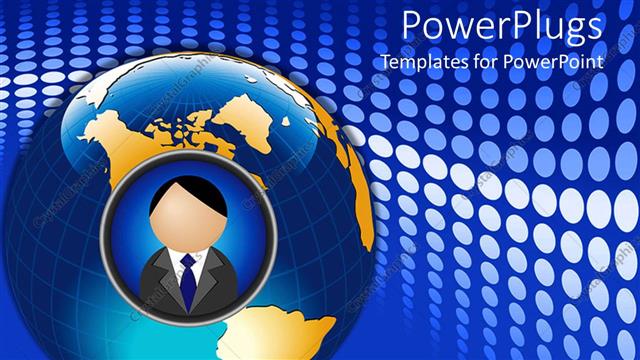  Presentation with tile - 3D graphics of a large globe with a human image in tile