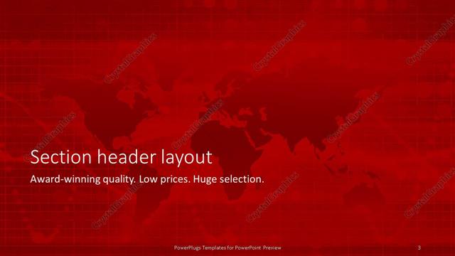 Section Header presentation slide layout