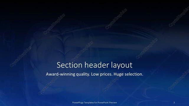 Section Header presentation slide layout