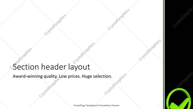 Section Header presentation slide layout