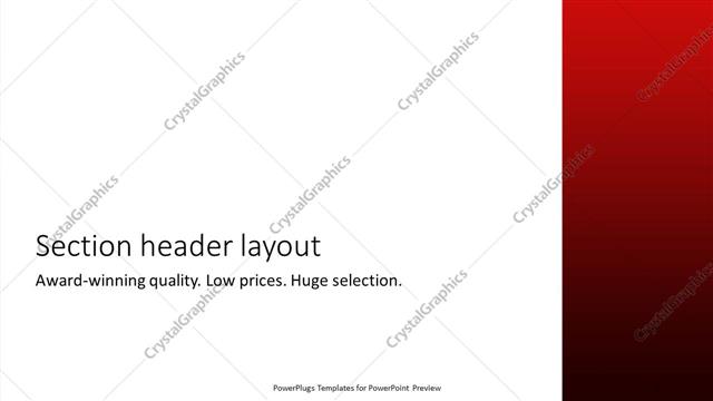 Section Header presentation slide layout