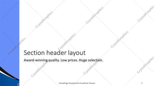 Section Header presentation slide layout