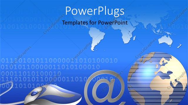  Presentation with graphics - 3D graphics of a mouse with an @ symbol and a globe
