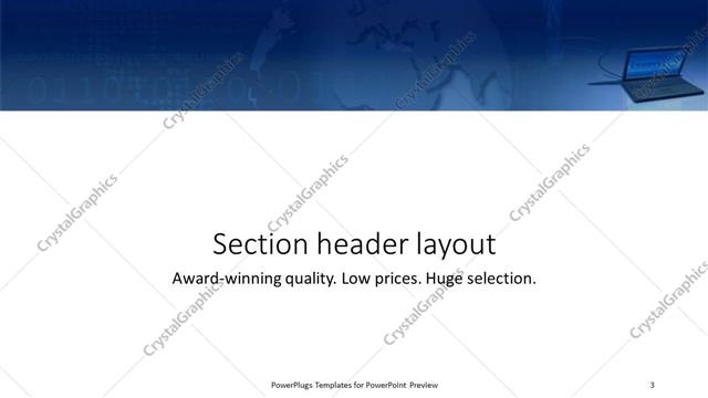 Section Header presentation slide layout