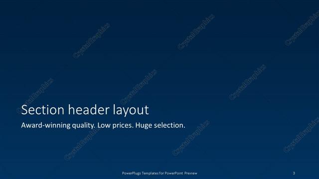Section Header presentation slide layout