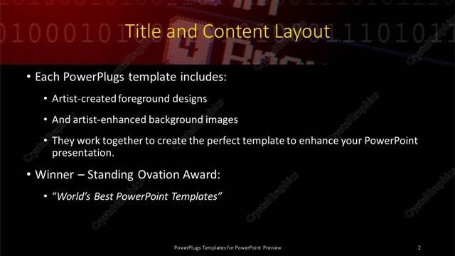 Title and Content presentation slide layout