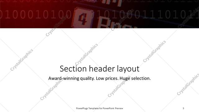 Section Header presentation slide layout