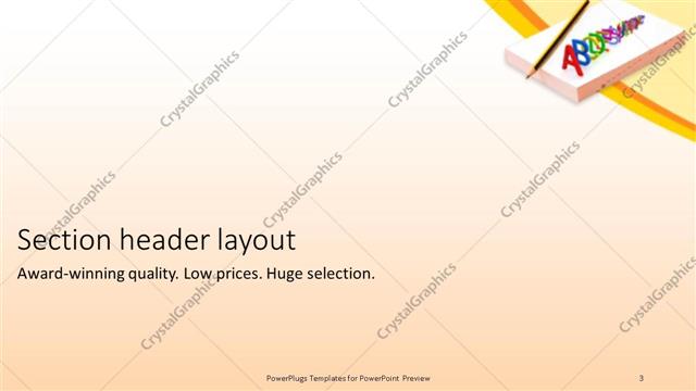 Section Header presentation slide layout