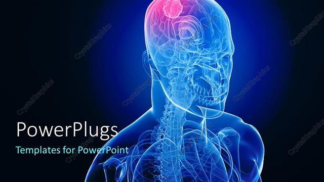  Presentation with cerebral - 3D graphics of a transparent man shinning in blue
