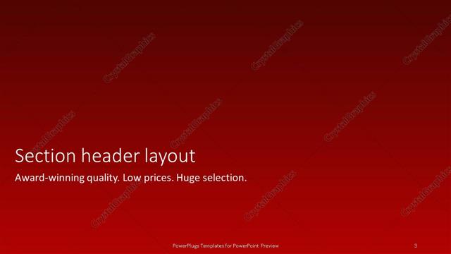 Section Header presentation slide layout